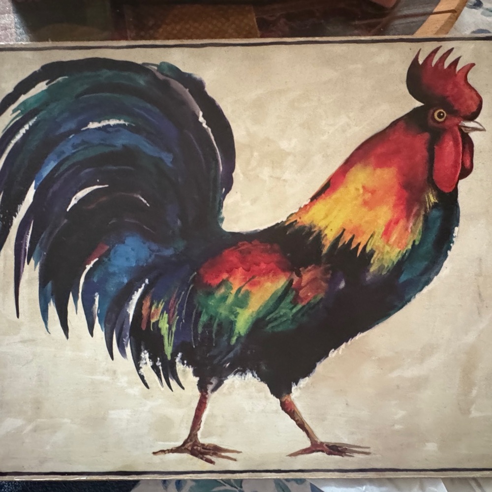 Sur La Table Colorful Rooster Corboard Placemats